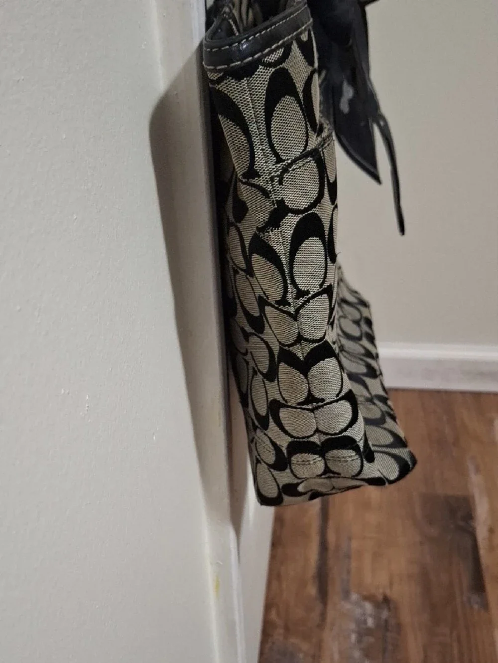 Coach Hamptons Signature Tote with Decorative Bow Accent